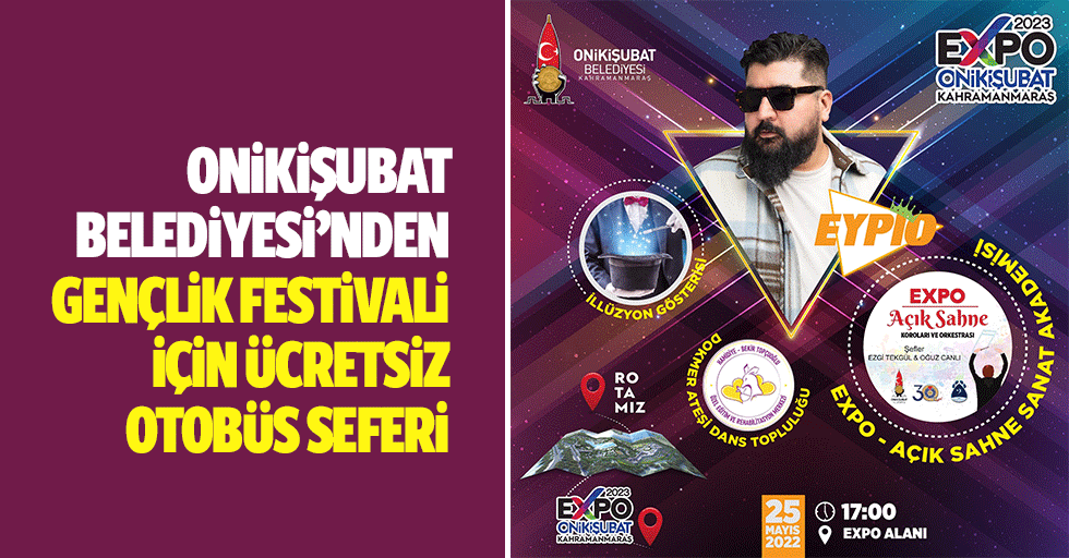 Onikişubat Belediyesi’nden Gençlik Festivali İçin Ücretsiz Otobüs Seferi