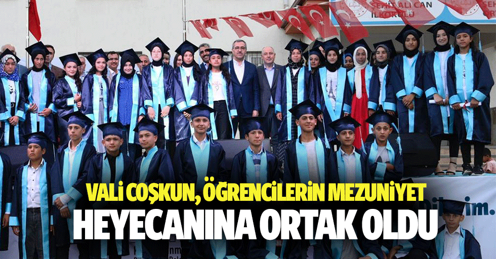 Vali Coşkun, öğrencilerin mezuniyet heyecanına ortak oldu