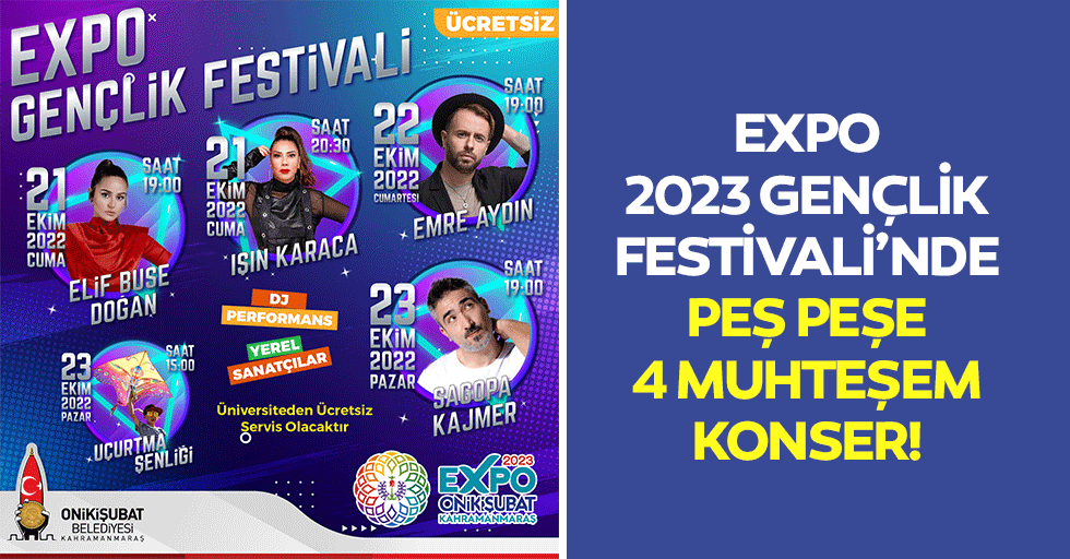 Expo 2023 Gençlik Festivali’nde Peş Peşe 4 Muhteşem Konser