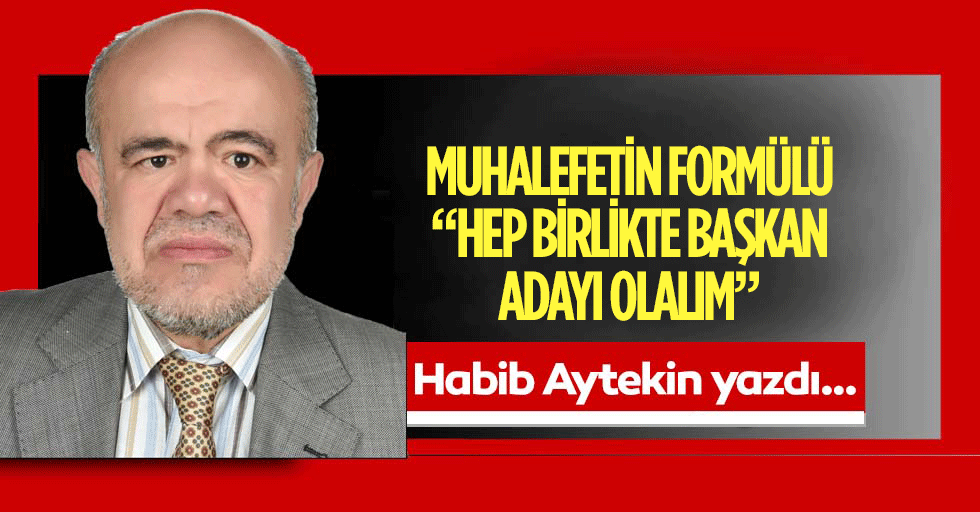 Muhalefetin formülü; “Hep birlikte başkan adayı olalım”