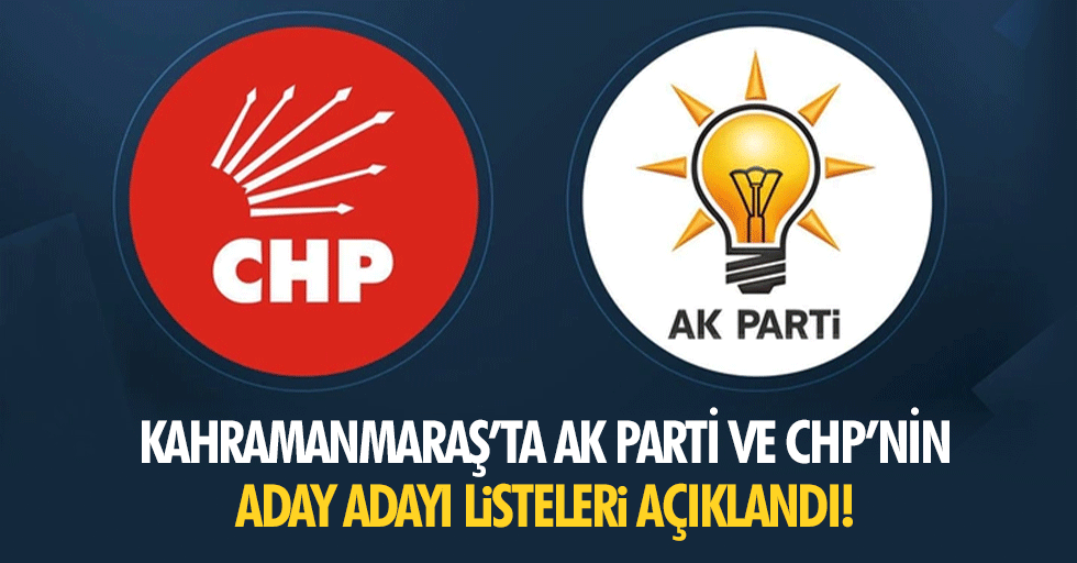 Kahramanmaraş’ta Ak Parti ve CHP’nin aday adayı listeleri açıklandı!