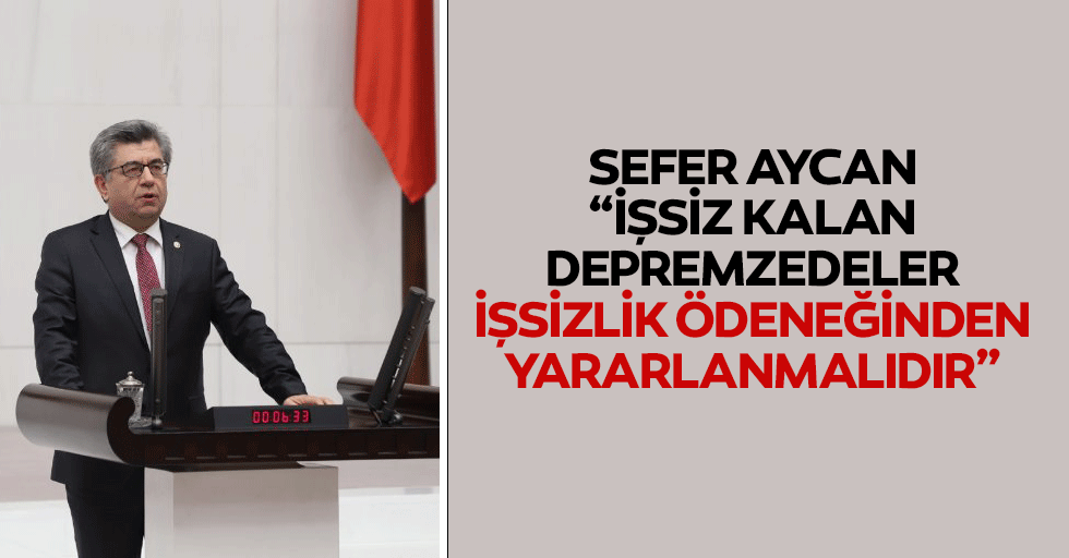 Sefer Aycan, “İşsiz kalan depremzedeler işsizlik ödeneğinden yararlanmalıdır”