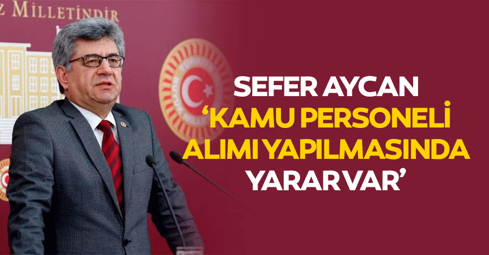 Sefer Aycan ‘Kamu personeli alımı yapılmasında yarar var’