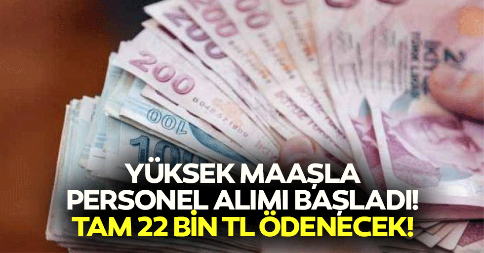 Yüksek maaşla personel alımı başladı! Tam 22 bin tl ödenecek!