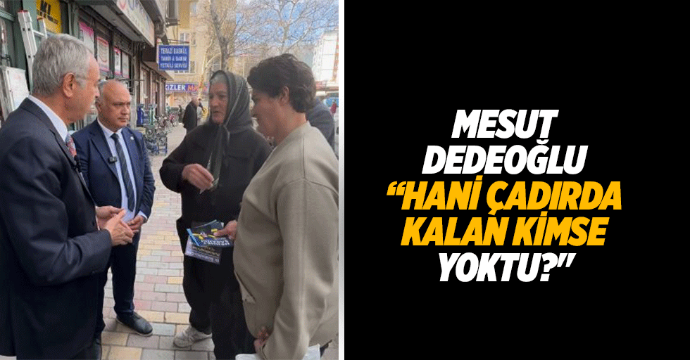 Mesut Dedeoğlu, “Hani çadırda kalan kimse yoktu?"