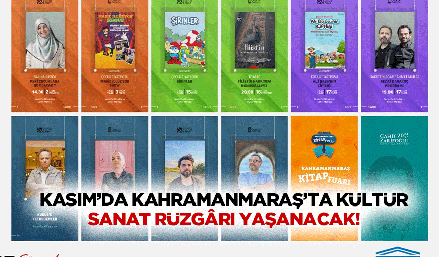 Kasım’da Kahramanmaraş’ta Kültür Sanat Rüzgârı Yaşanacak