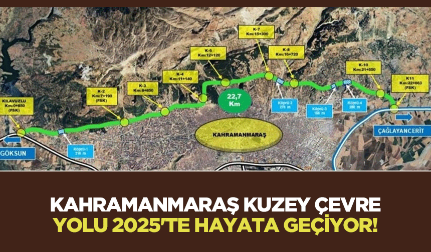 Kahramanmaraş kuzey çevre yolu 2025'te hayata geçiyor!