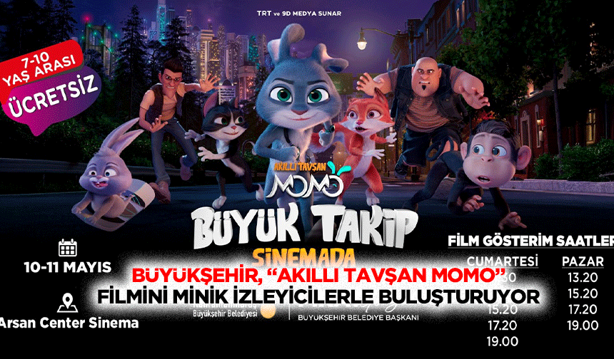 Büyükşehir, “Akıllı Tavşan Momo” Filmini Minik İzleyicilerle Buluşturuyor