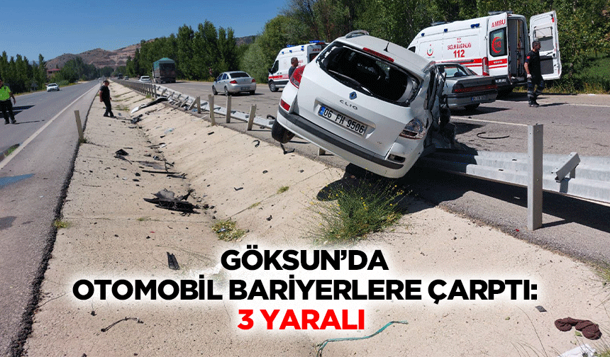 Göksun’da Otomobil Bariyerlere Çarptı: 3 Yaralı