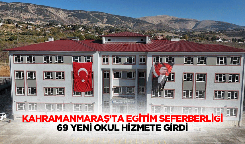 Kahramanmaraş’ta Eğitim Seferberliği: 69 Yeni Okul Hizmete Girdi