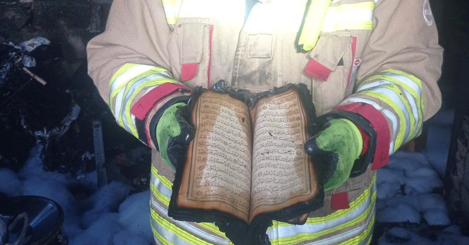 Kahramanmaraş’ta Evi, Paraları Yandı sadece Kuran’ı Kerim zarar görmedi!