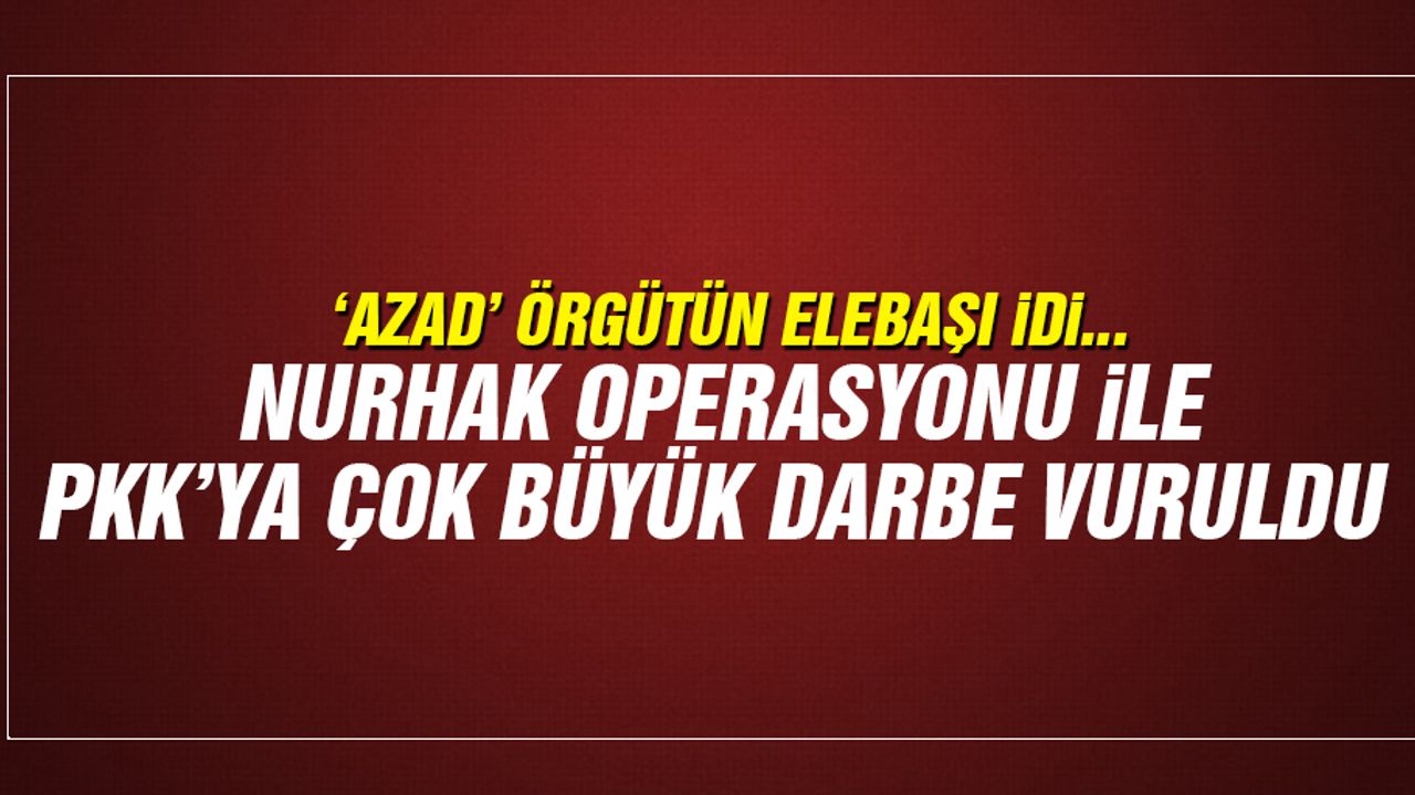 Nurhak Operasyonunda PKK'ya ağır darbe vuruldu