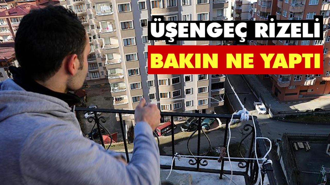 Markete gitmeye üşenince evinin balkonuna "teleferik" kurdu