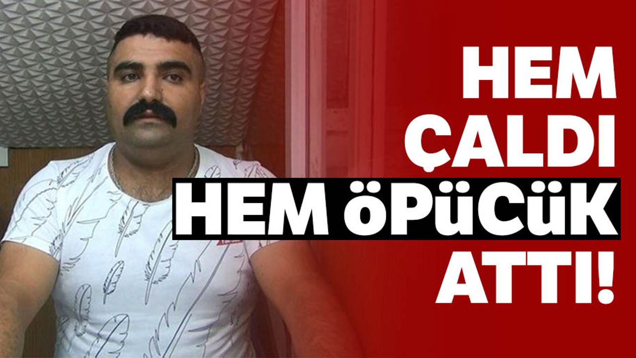 Hırsız hem dükkanı soydu hem de öpücük attı! 