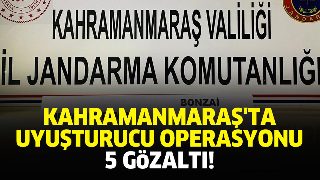 Kahramanmaraş'ta uyuşturucu operasyonu: 5 gözaltı!