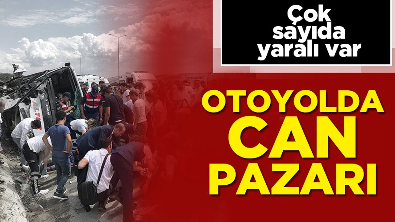 Otoyolu'nda midibüs devrildi; çok sayıda kişi yaralandı