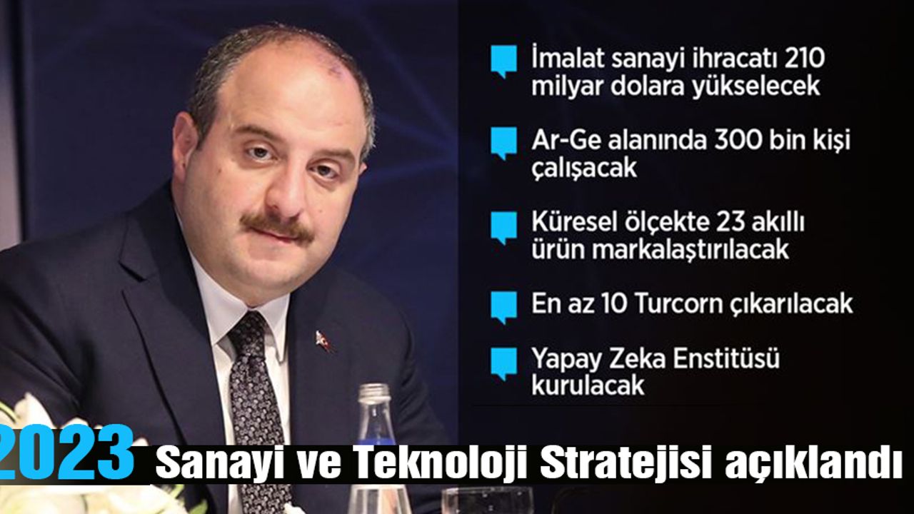 2023 Sanayi ve Teknoloji Stratejisi açıklandı