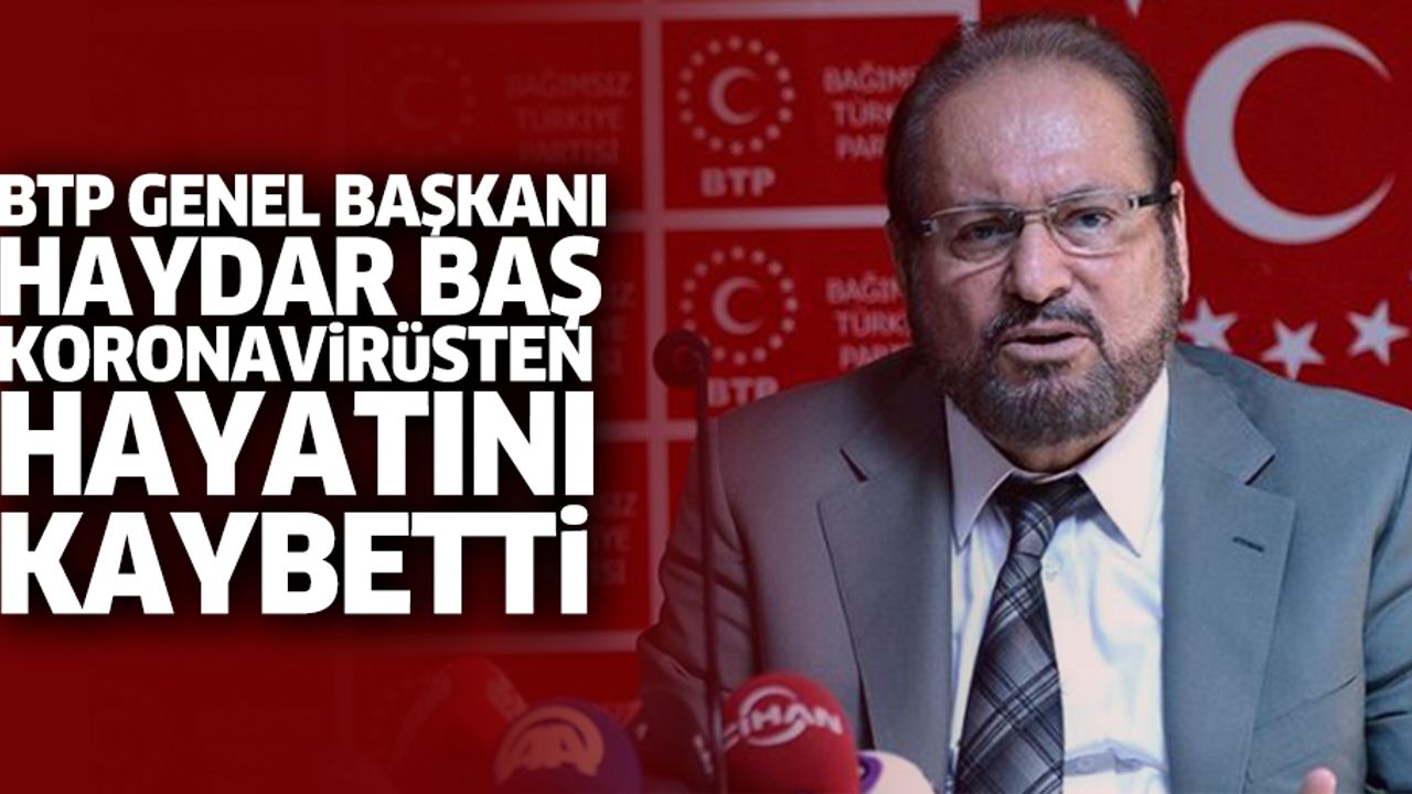 Btp Genel Başkanı Haydar Baş, Koronavirüsten Hayatını Kaybetti