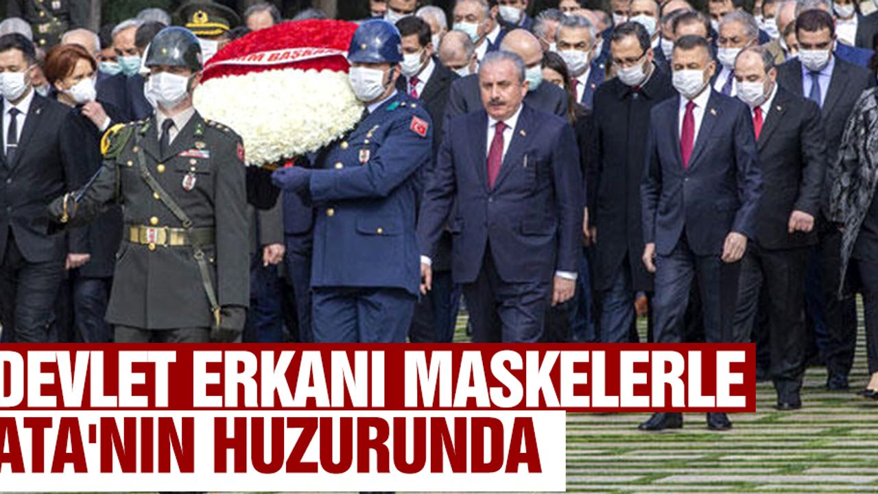 Devlet Erkanı Maskelerle Ata'nın Huzurunda! Ankara'da kısıtlı tören