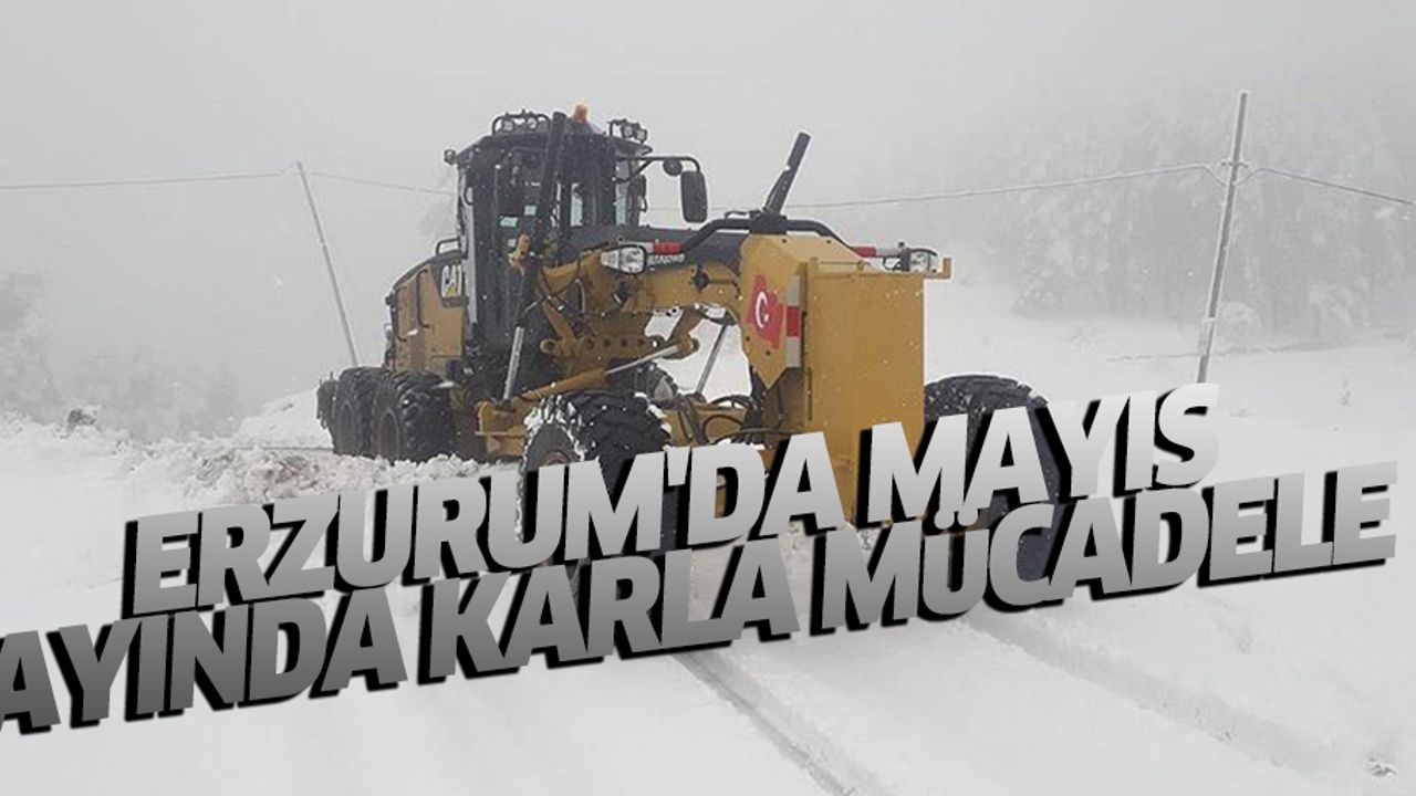 Erzurum'da mayıs ayında karla mücadele