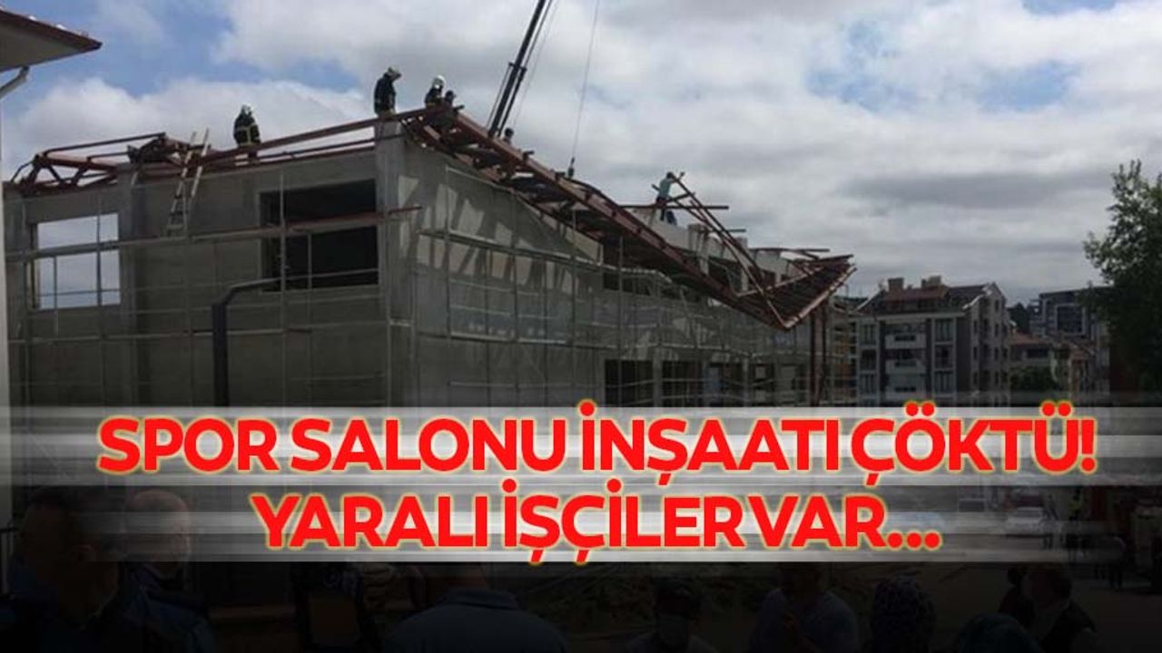 Spor salonu inşaatı çöktü! Yaralı işçiler var...