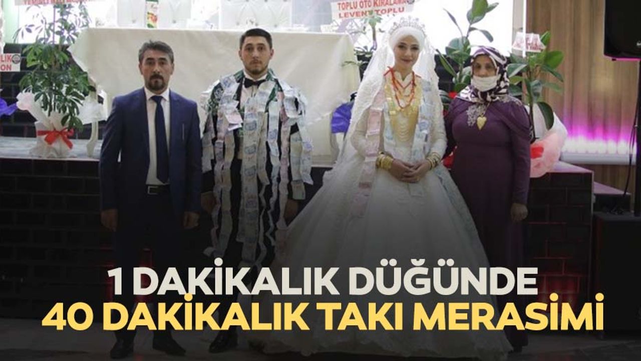 1 saatlik törenin 40 dakikası takı merasimine ayrıldı