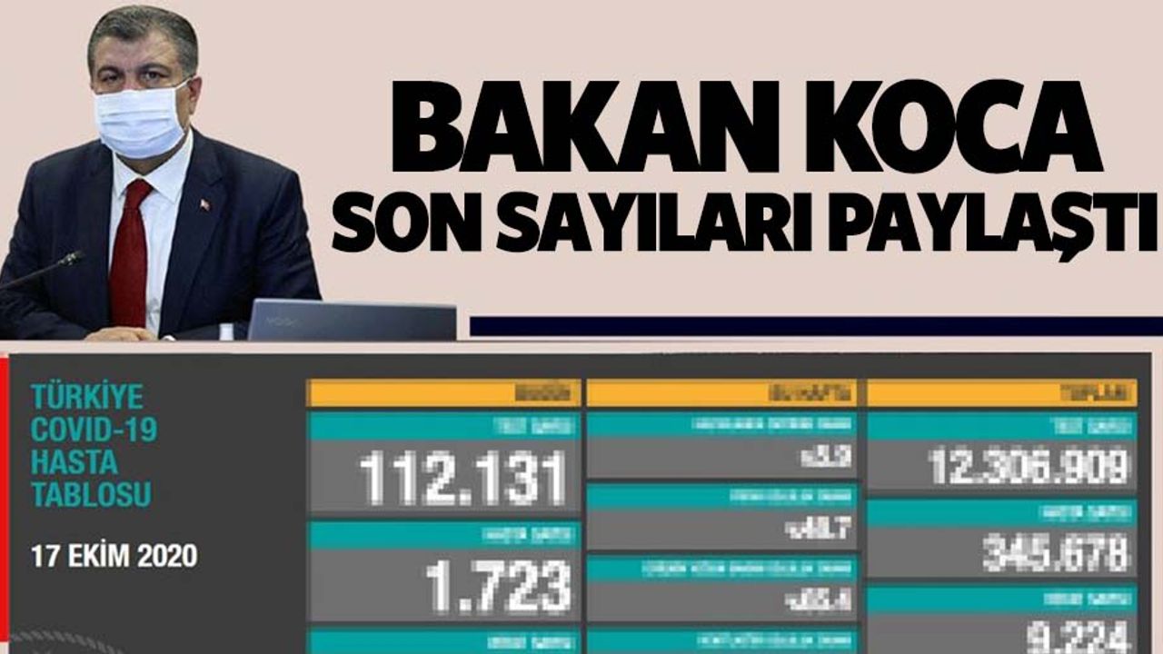 Bakan Fahrettin Koca 17 Ekim koronavirüs hasta ve vefat sayılarını açıkladı!