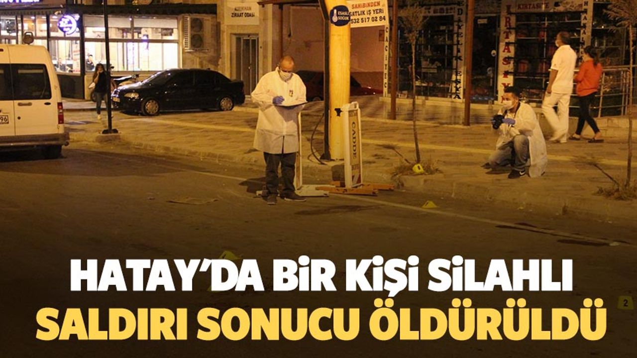 Hatay'da bir kişi silahlı saldırı sonucu öldürüldü
