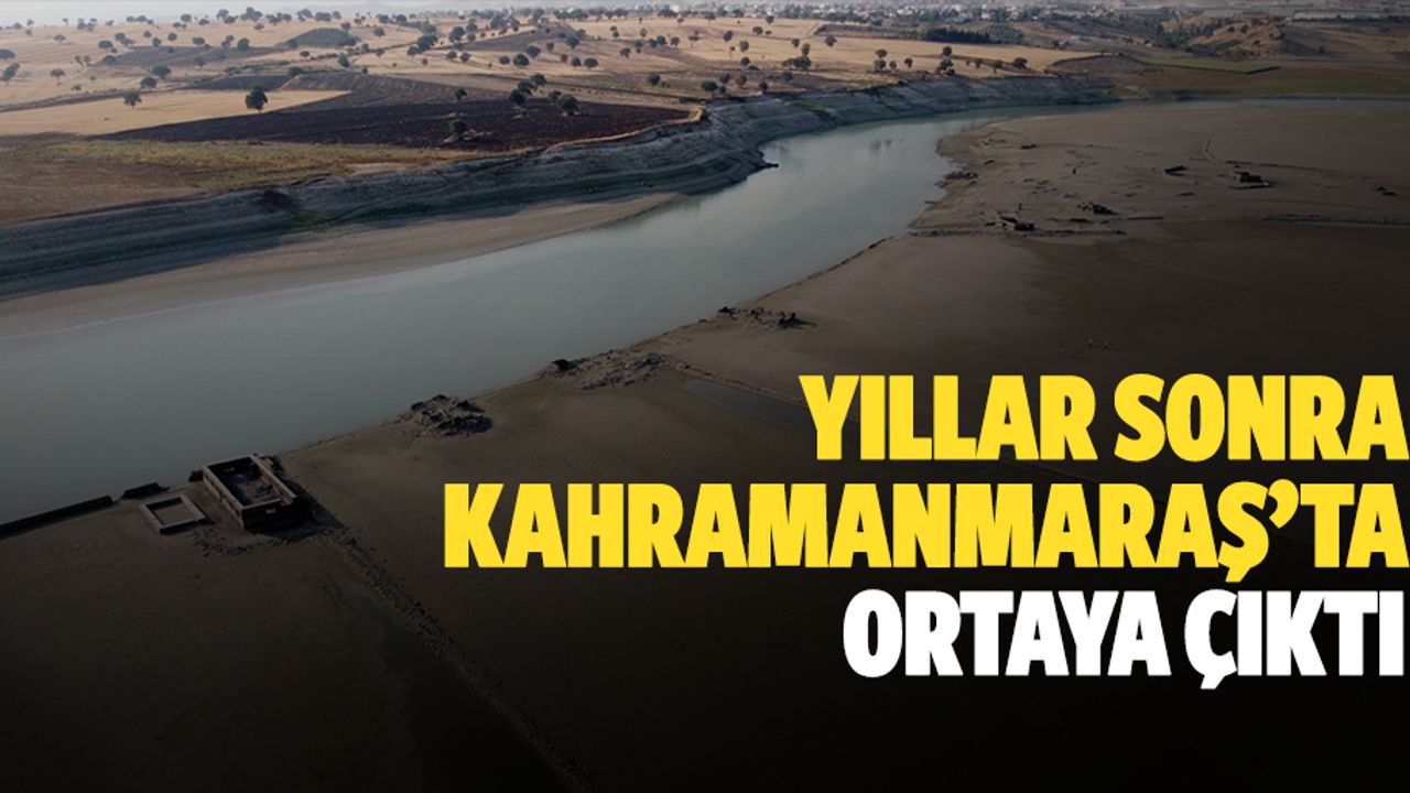 Su altında kalan köy kuraklık sonrasında gün yüzüne çıktı