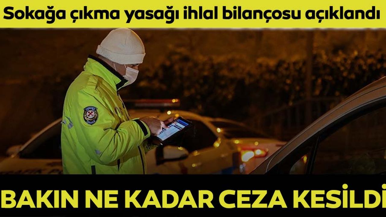 Sokağa çıkma yasağının bilançosu belli oldu