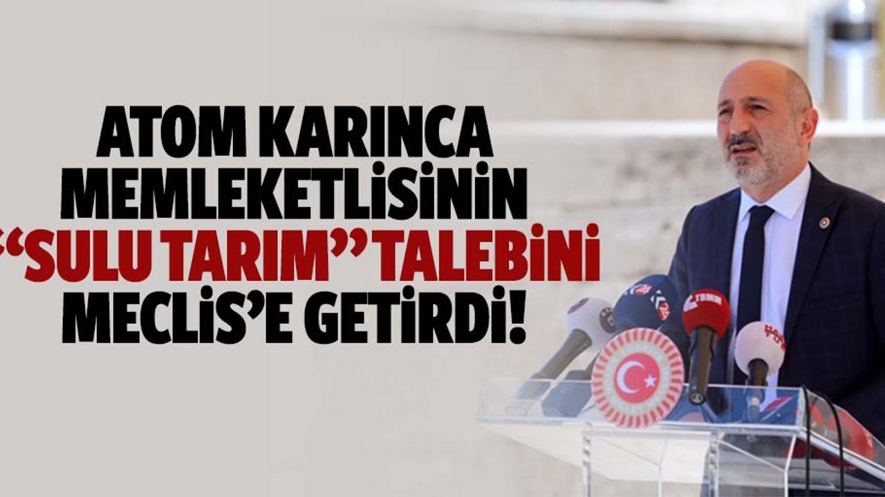 Atom karınca memleketlisinin “sulu tarım” talebini meclis’e getirdi!
