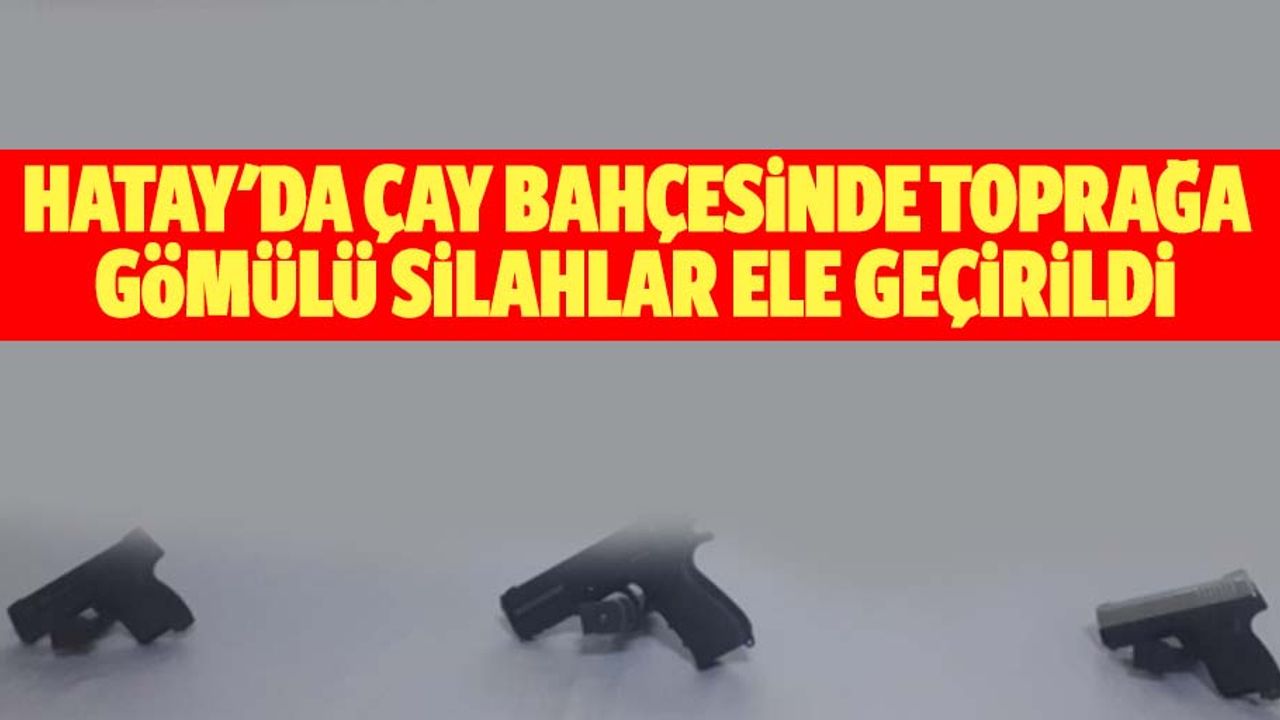 Hatay'da Çay Bahçesinde Toprağa Gömülü Silahlar Ele Geçirildi