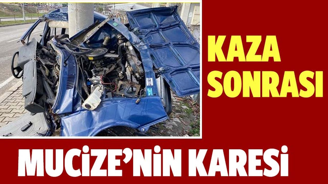 Otomobilin hurdaya döndüğü kazada mucize kurtuluş!