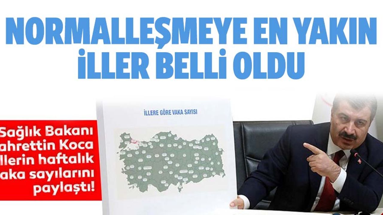 Sağlık Bakanı Fahrettin Koca, illerin haftalık vaka sayılarını paylaştı! İşte normalleşmeye yakın iller