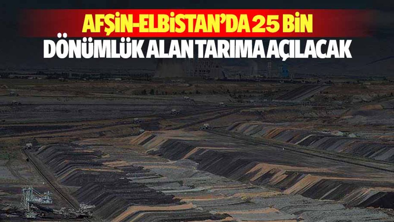 Afşin-Elbistan’da 25 Bin Dönümlük Alan Tarıma Açılacak
