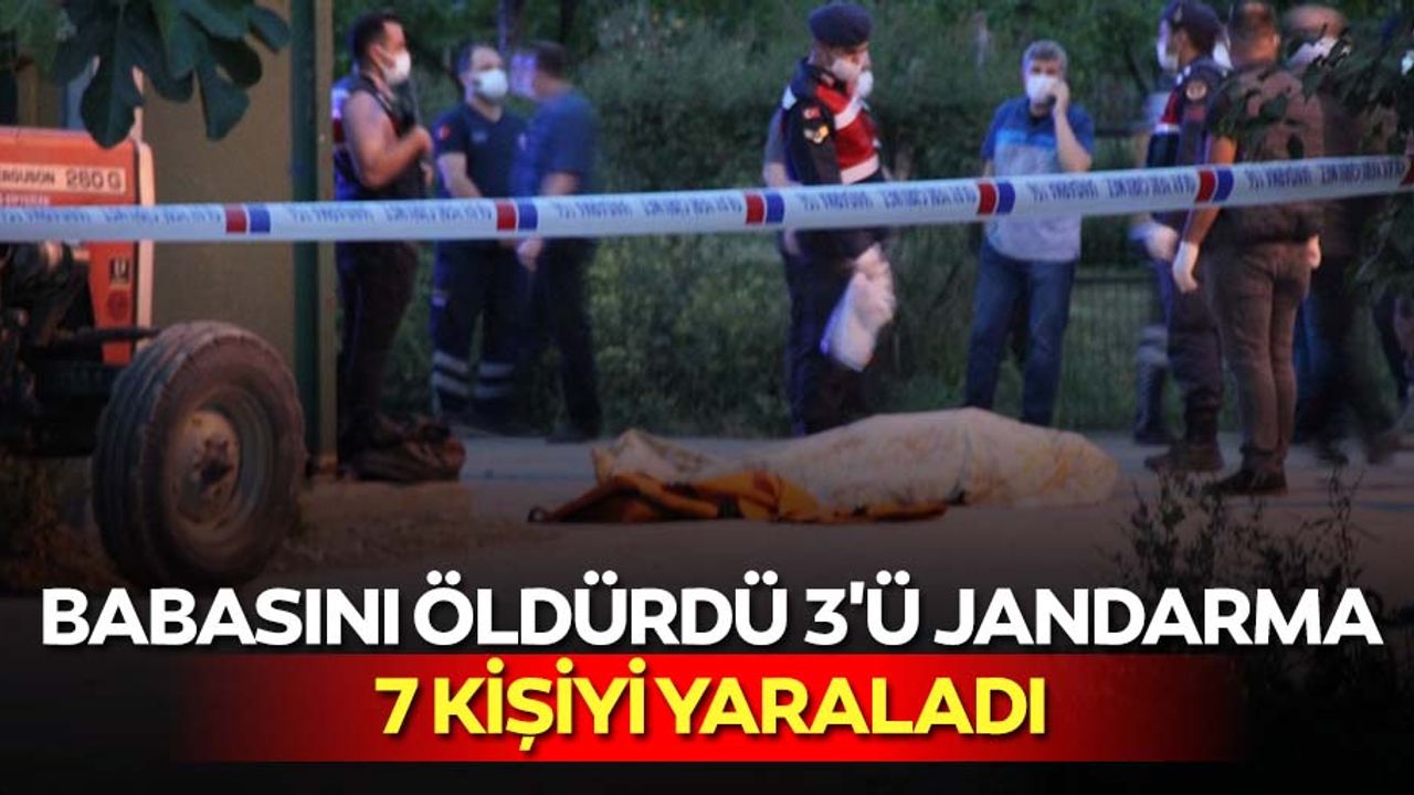 Babasını Öldürdü 3'ü Jandarma 7 Kişiyi Yaraladı