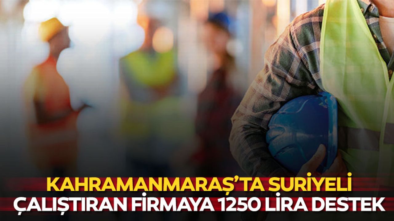Kahramanmaraş’ta Suriyeli çalıştıran firmaya 1250 lira destek