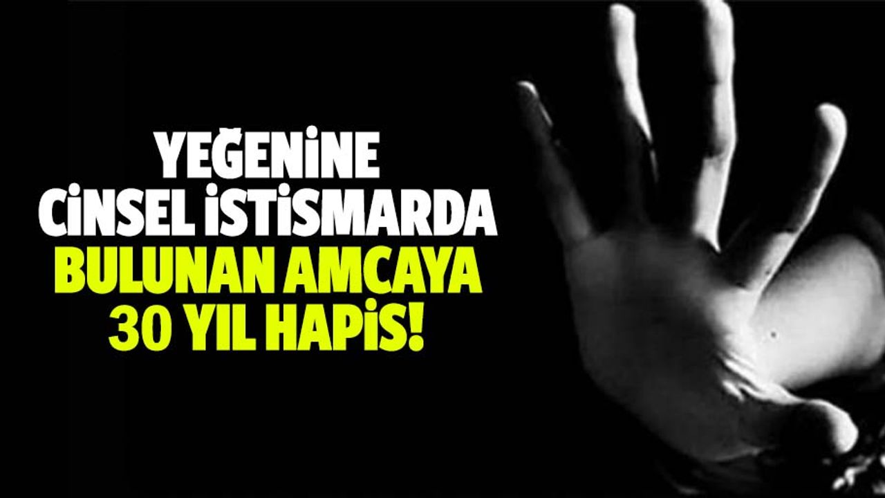 Yeğenine cinsel istismarda bulunan amcaya 30 yıl hapis!