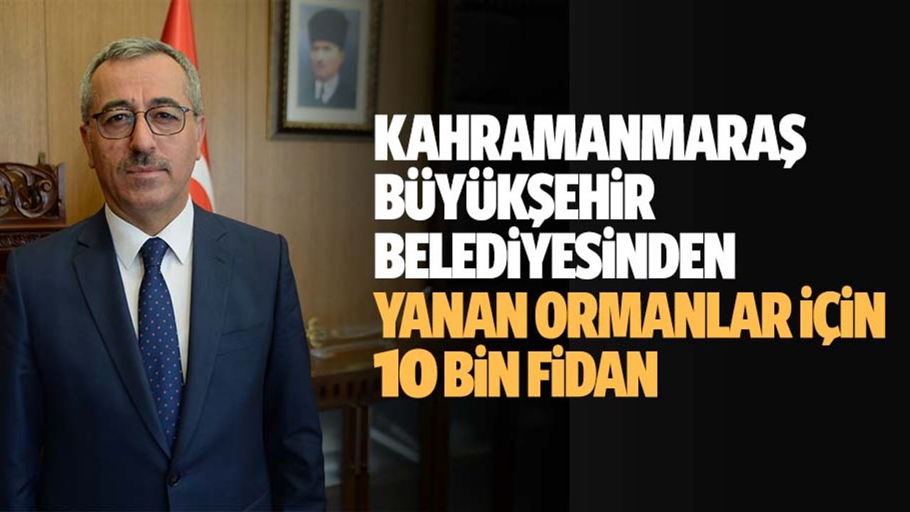 Kahramanmaraş Büyükşehir Belediyesinden Yanan Ormanlar İçin 10 Bin Fidan