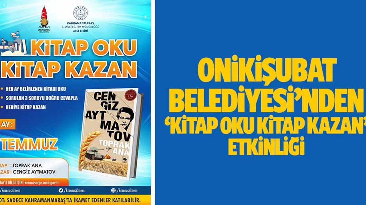 Onikişubat belediyesi’nden ‘kitap oku kitap kazan’ etkinliği