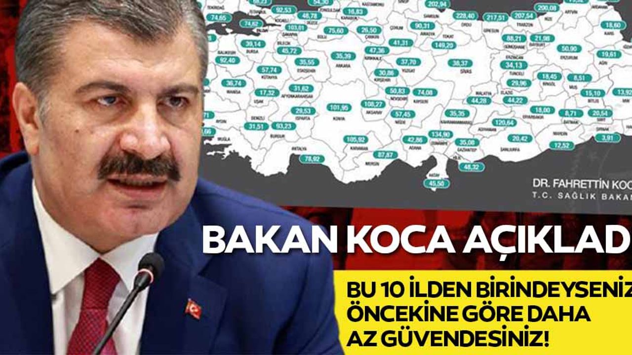 Sağlık Bakanı Fahrettin Koca ‘Bu şehirlerden birindeyseniz, öncesine göre daha az güvendesiniz’