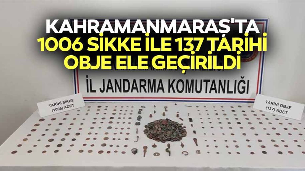 Kahramanmaraş'ta 1006 Sikke İle 137 Tarihi Obje Ele Geçirildi