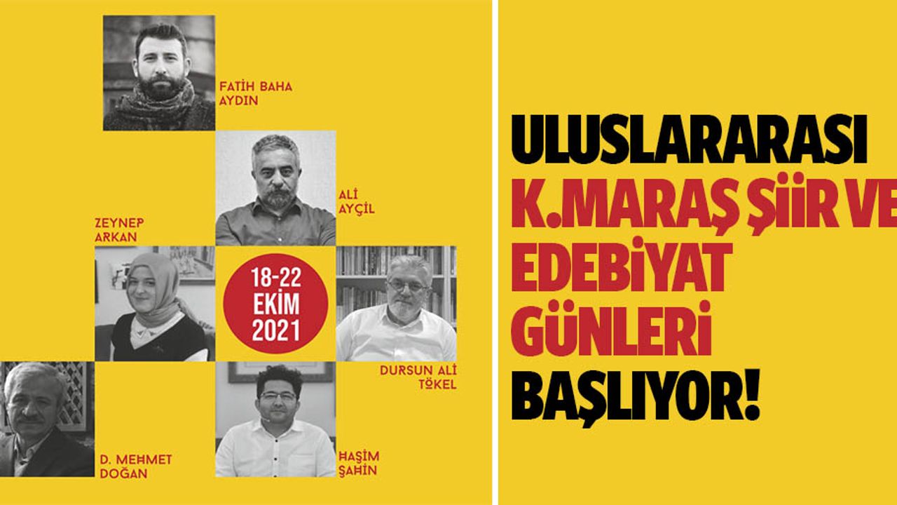 Uluslararası Kahramanmaraş Şiir ve Edebiyat Günleri Başlıyor