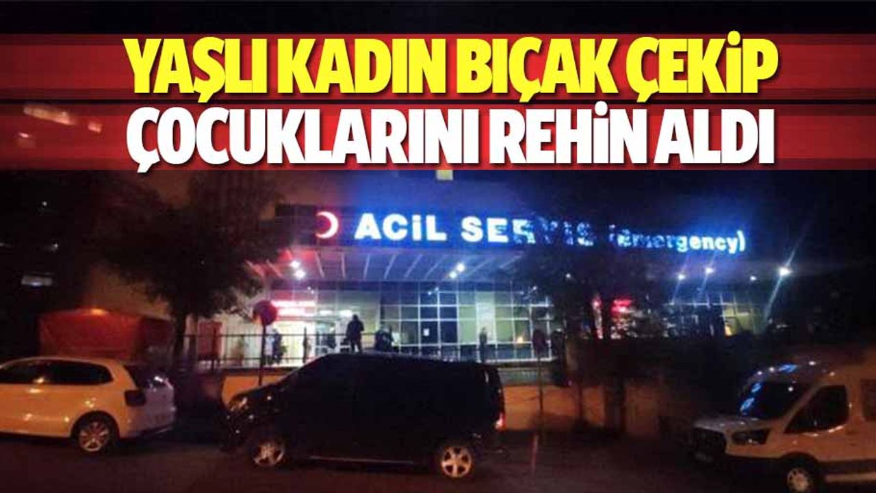 Yaşlı Kadın, Bıçak Çekip Çocuklarını Rehin Aldı