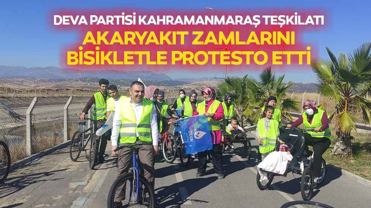 Deva Partisi Kahramanmaraş Teşkilatı Akaryakıt Zamlarını Bisikletle Protesto Etti