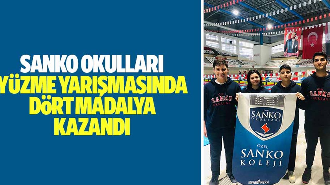 Sanko Okulları Yüzme Yarışmasında Dört Madalya Kazandı