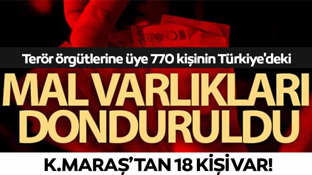 Kahramanmaraş’ta terörden 18 kişinin mal varlığı donduruldu
