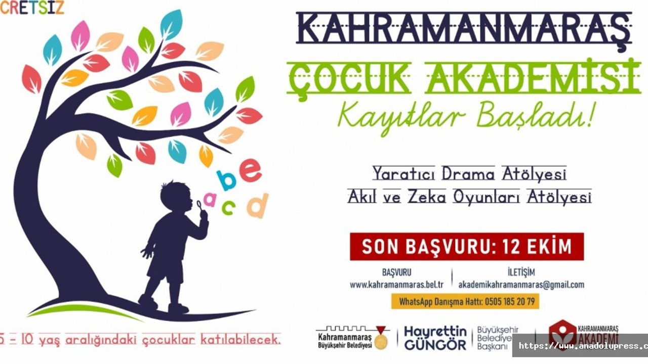 Kahramanmaraş Çocuk Akademisi Minikleri Bekliyor!