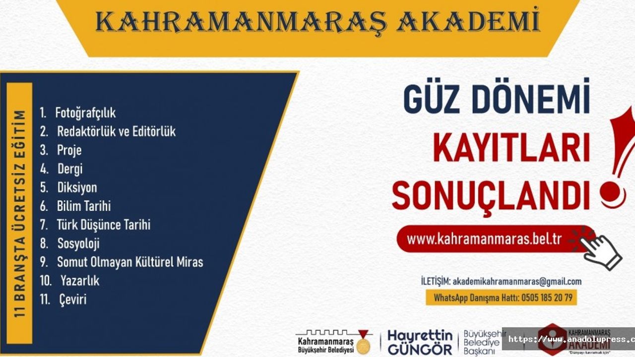 Kahramanmaraş Akademi’ye Güz Döneminde Rekor Başvuru