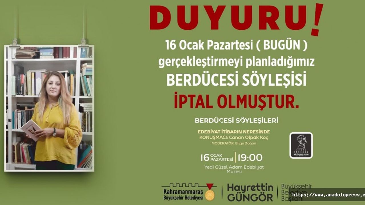 Canan Olpak Koç Söyleşisi İleri Bir Tarihe Ertelendi